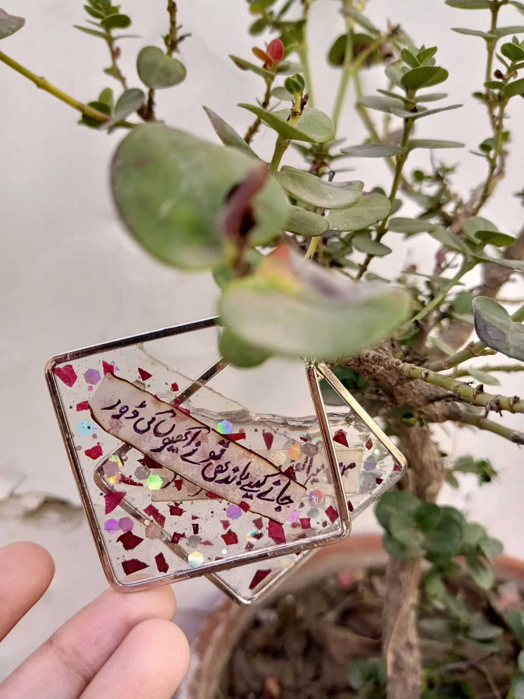 Handcrafted Resin Poetry Earrings