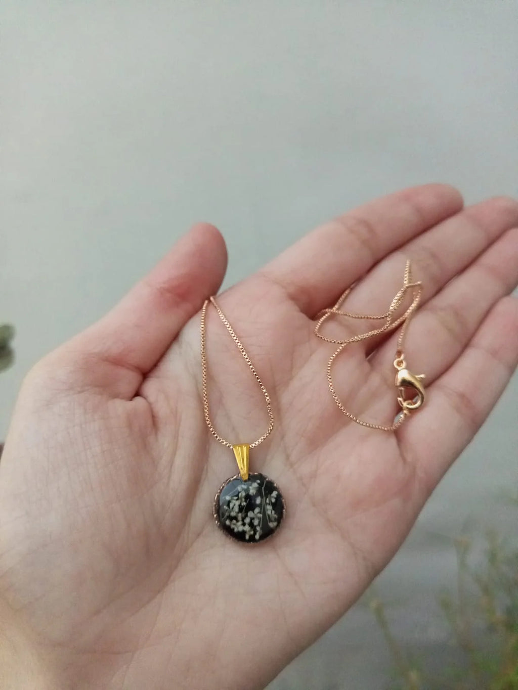 Handcrafted White Analace Floral Resin Jewelry Set