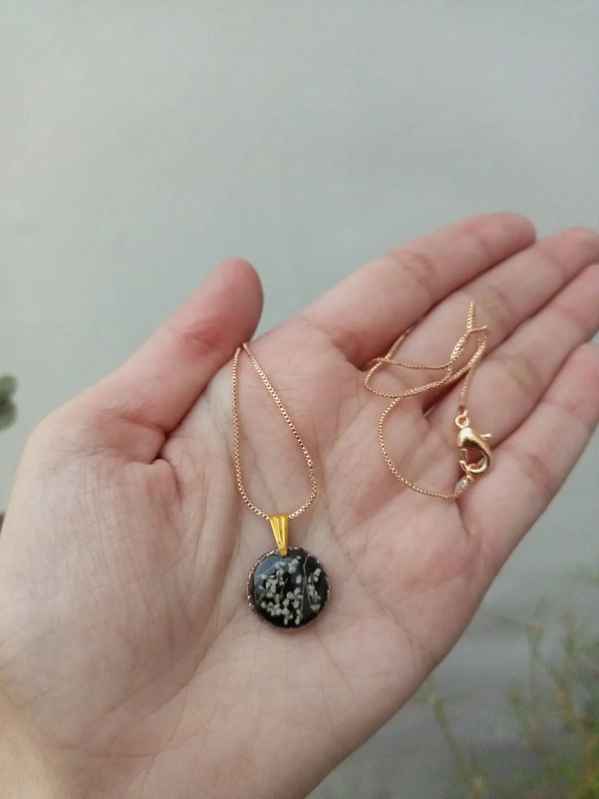 Handcrafted White Analace Floral Resin Jewelry Set