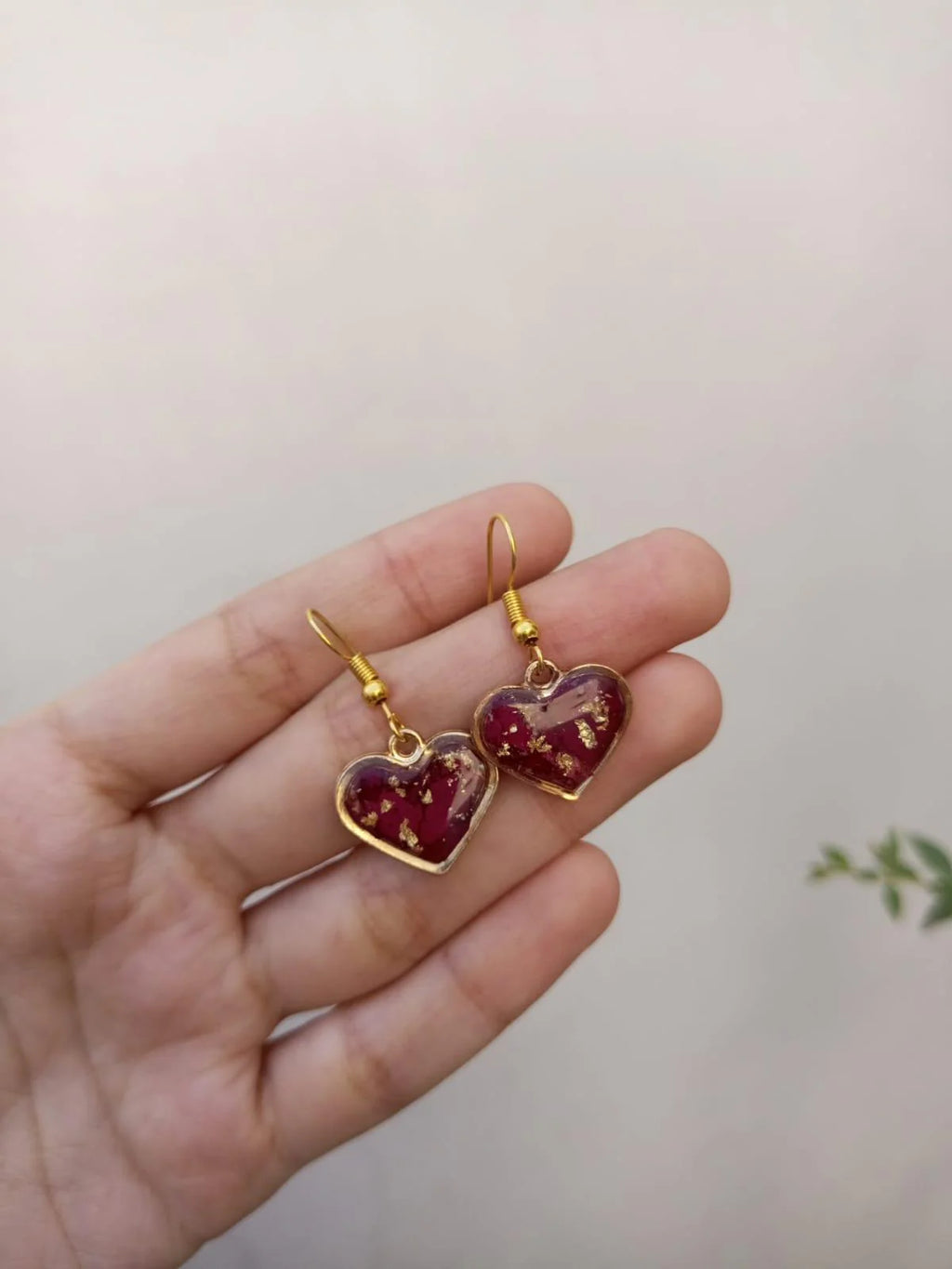 Rose Crush Petal Heart Earrings Regular price