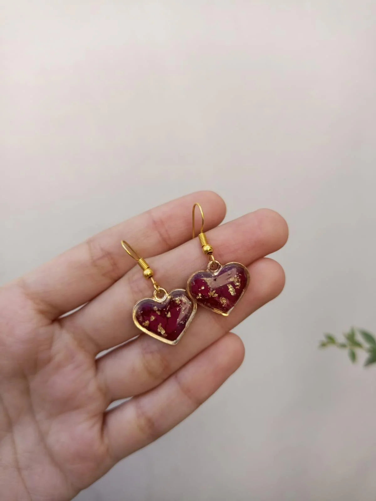 Rose Crush Petal Heart Earrings Regular price
