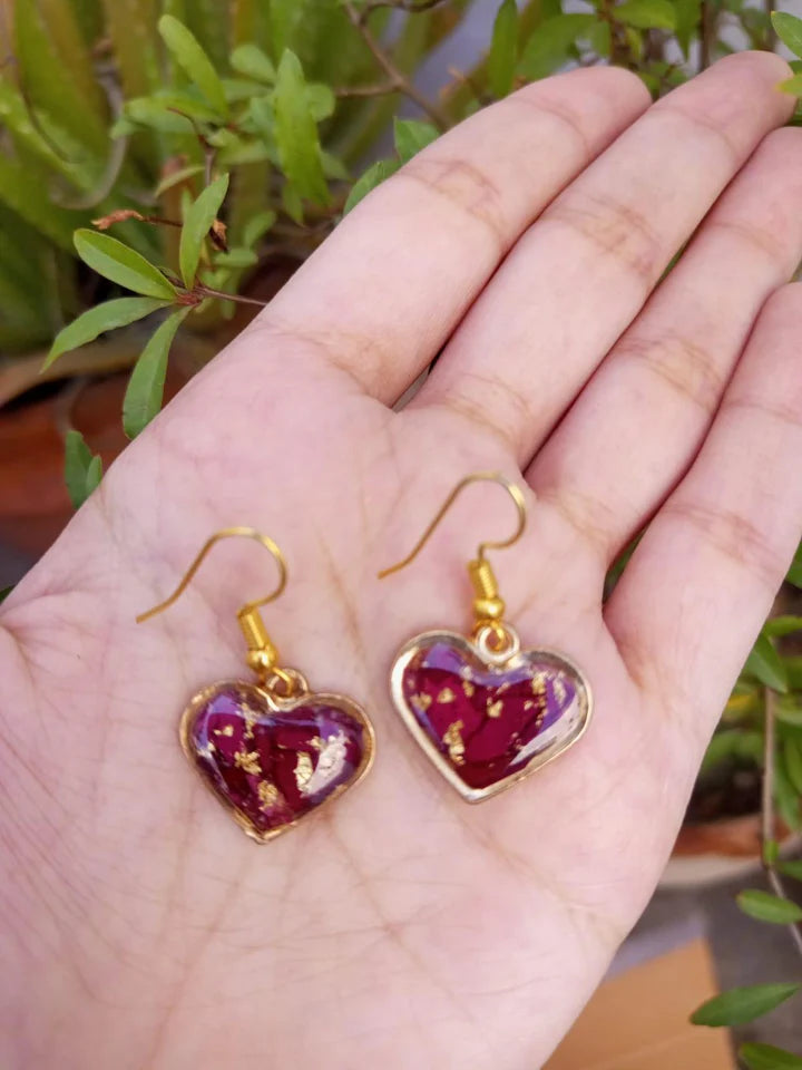 Rose Crush Petal Heart Earrings Regular price